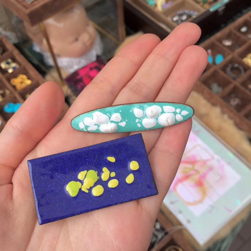 Vintage 珐琅彩胸针 - 胸针 - 珐琅 多色