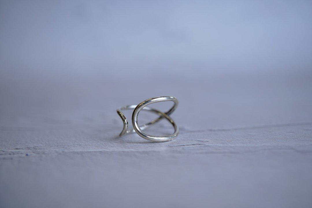 asymmetric ring 160 - 戒指 - 其他金属 银色