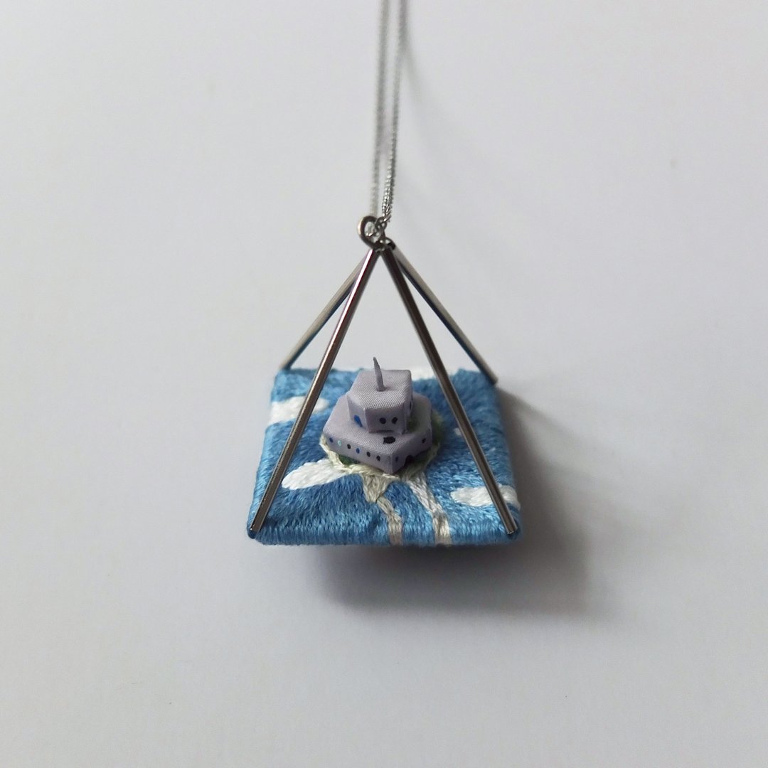 Pinkoi Market/小骗子/碎片/圣米歇尔山－项链 - 项链 - 绣线 蓝色
