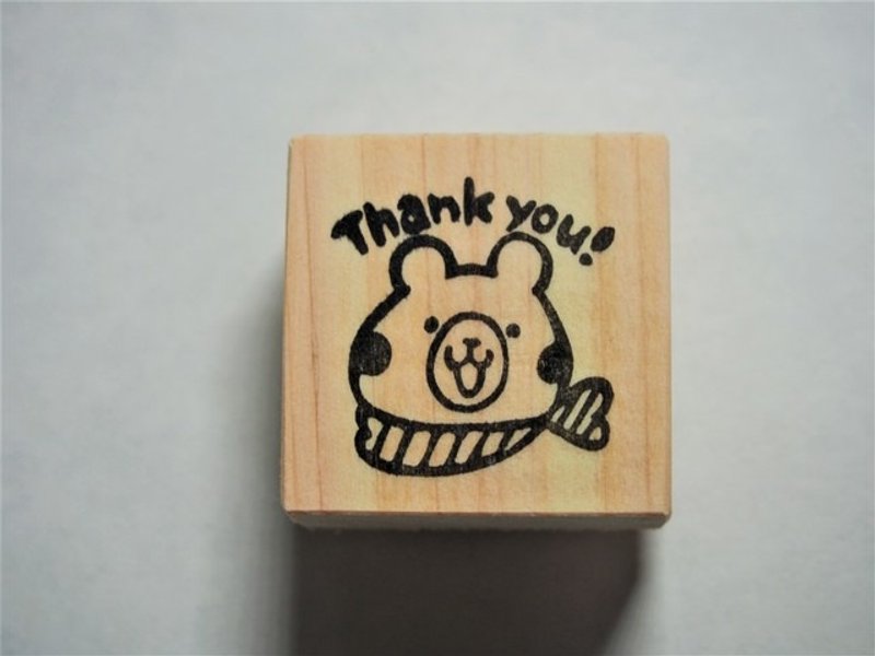 Scarf bear thank you girl - 印章/印台 - 橡胶 黑色