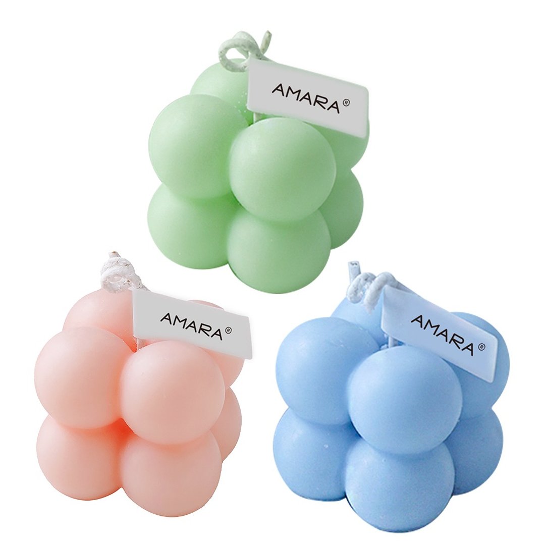 AMARA 三款小确幸蜡烛 - 三色心绪石(3入1组) - 蜡烛/烛台 - 其他材质 多色