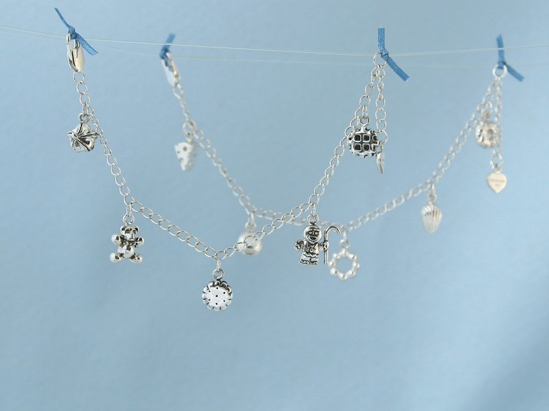 My Sweetie - 5个点心手链 - 手链/手环 - 其他金属 银色