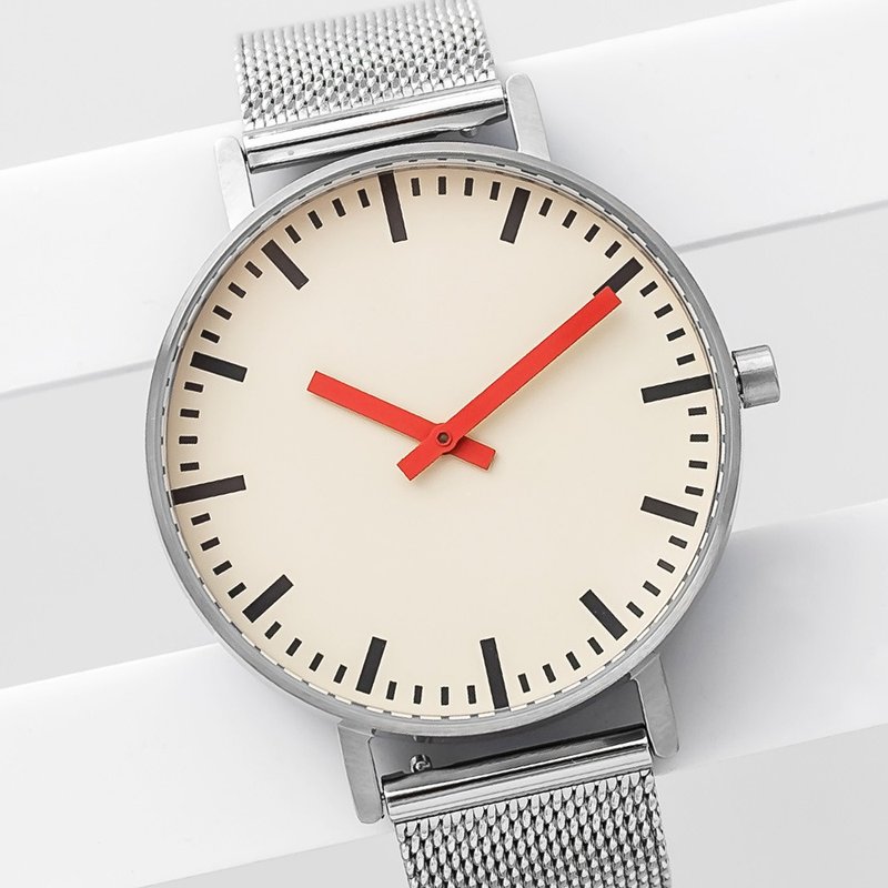 BIJOUONE彼树湾B50米兰尼斯钢带简约彩色设计男女精钢防水手表 - 女表 - 不锈钢 银色