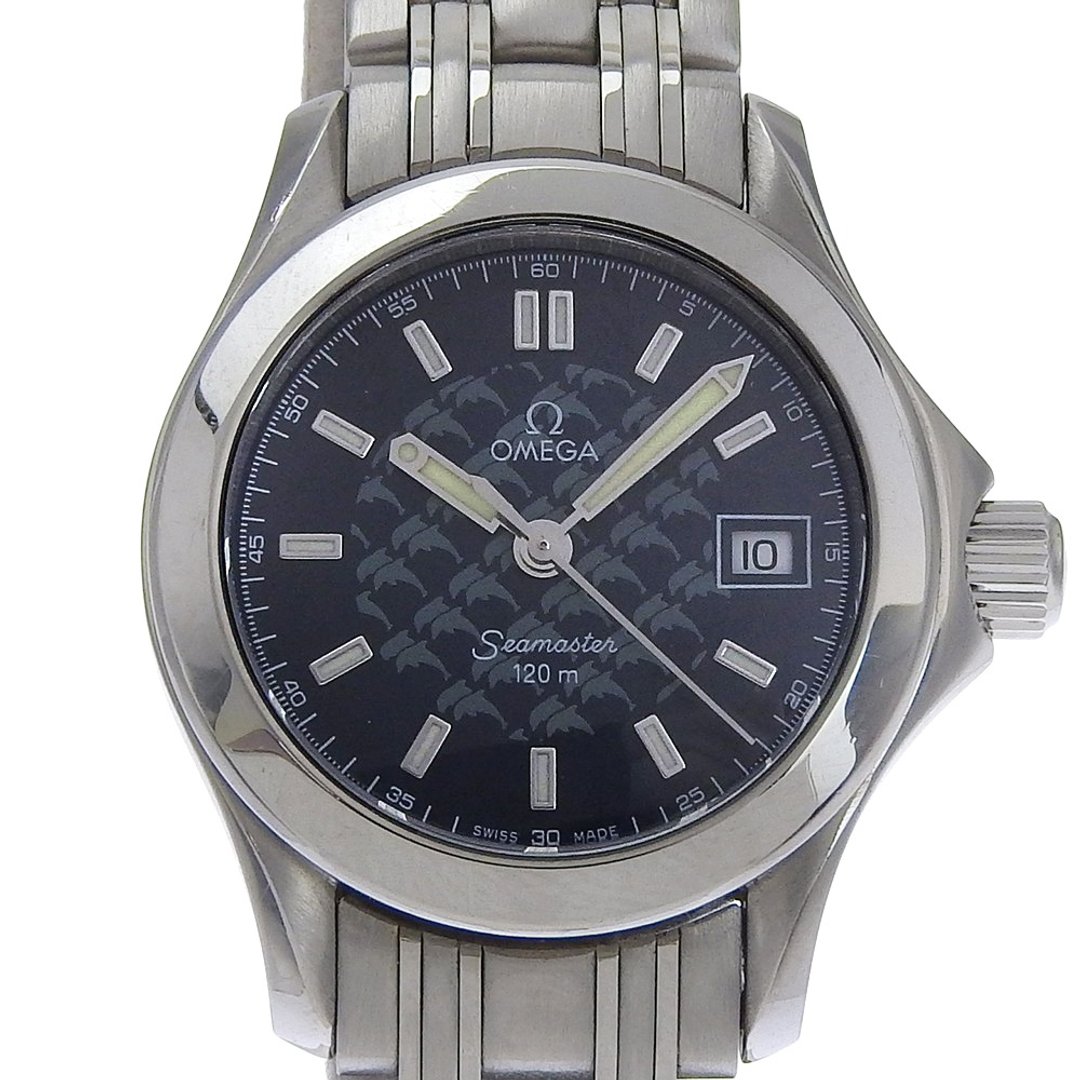 【日本直送】欧米茄 海马 120M Jacques Mayol 限量款手表 1500 只 限量 cal.1424 2586.80 不锈钢 石英 指针式显示【二手】 - 女表 - 不锈钢 蓝色