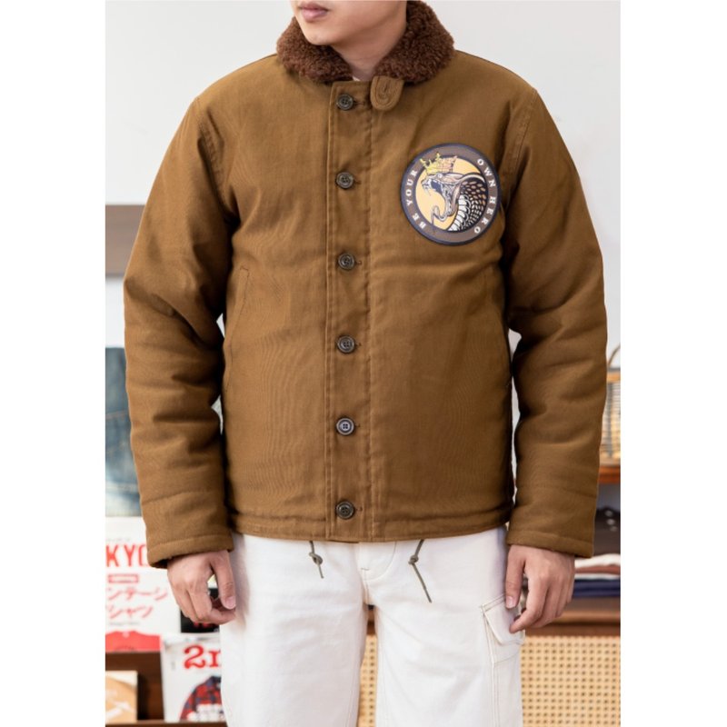 N1甲板服海军外套 卡其色 羊毛加厚 保暖 防风 防泼水DECK JACKET - 男装外套 - 其他金属 卡其色