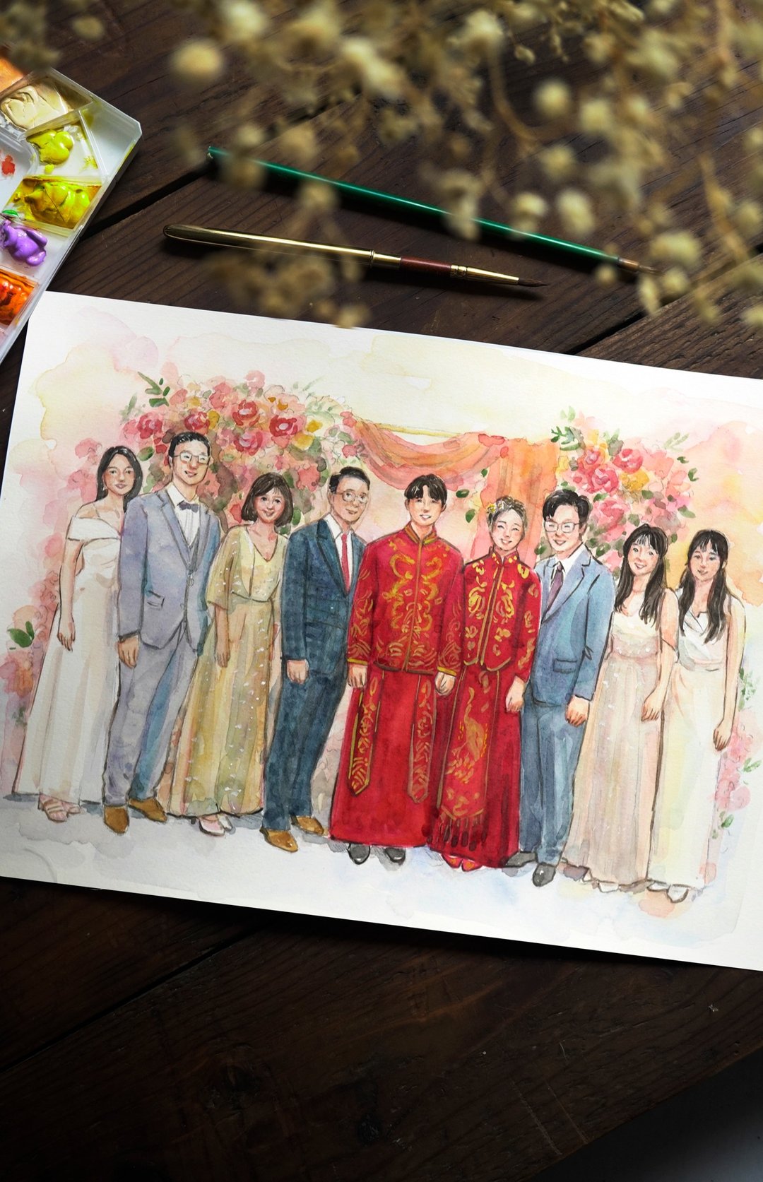 婚礼似颜绘  水彩手绘礼物 - 订制画像 - 纸 