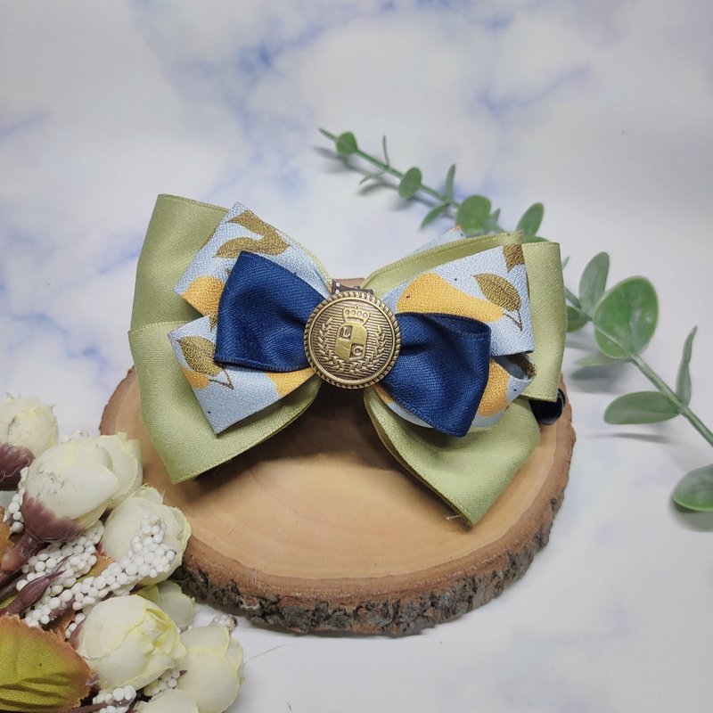 手作香蕉夹鲨鱼夹弹簧夹-森林系 - 发饰 - 棉．麻 绿色