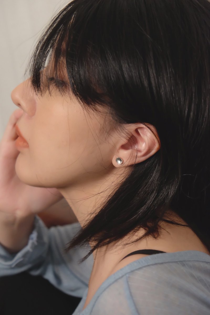 原生系列 纯银耳环 空气 - 耳环/耳夹 - 纯银 银色