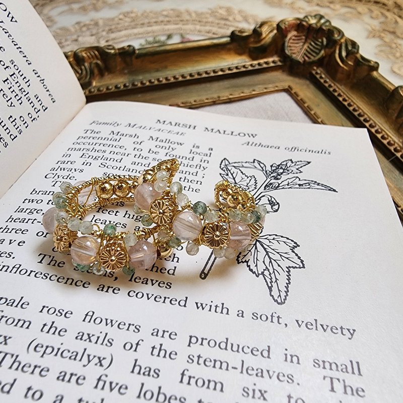 【可定制】戒指 - 指上花园 天然石开口戒 - 戒指 - 水晶 粉红色