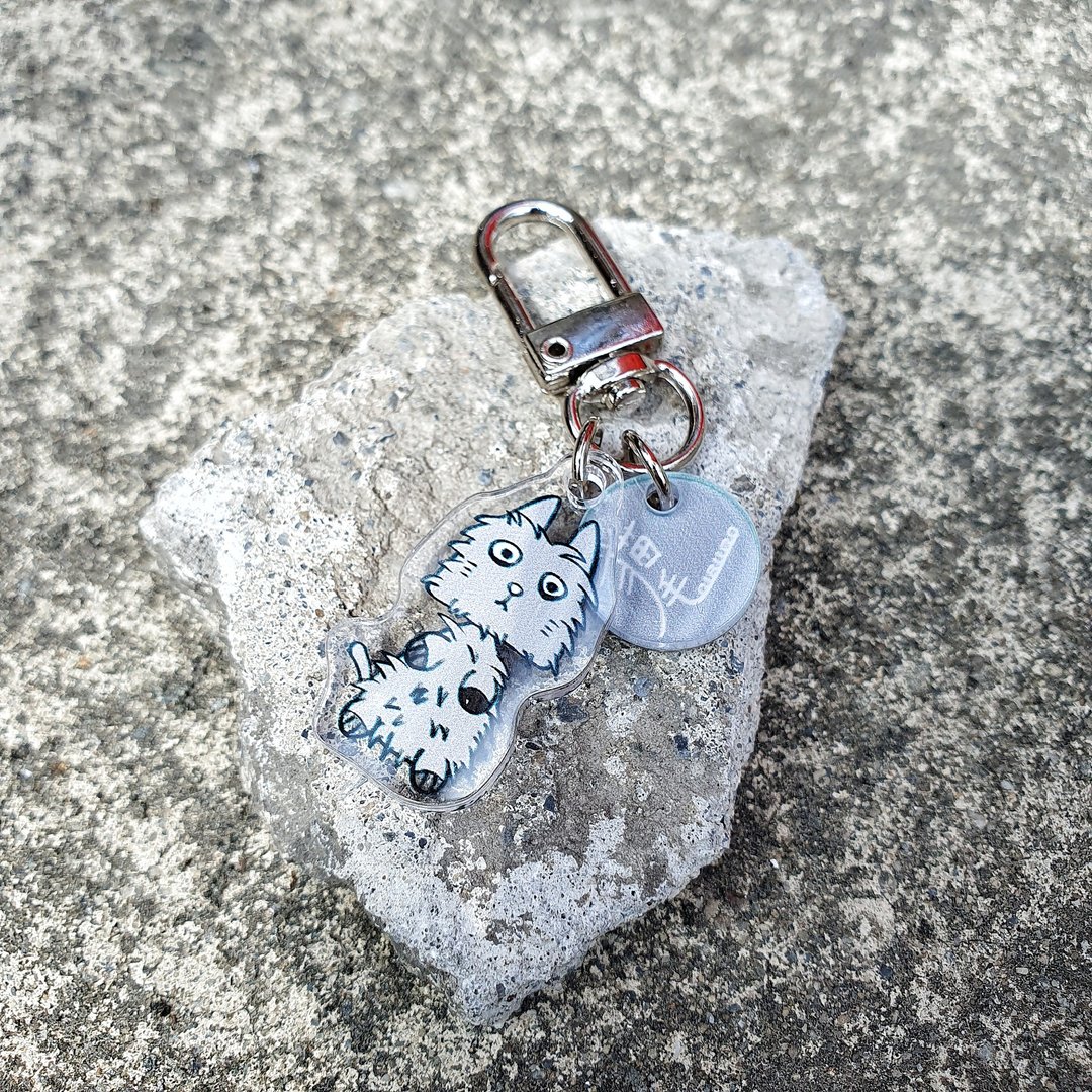 茑咪 压克力吊饰 钥匙圈 airpods 拉链延长  / 灰小阳 灰猫 - 钥匙链/钥匙包 - 压克力 灰色