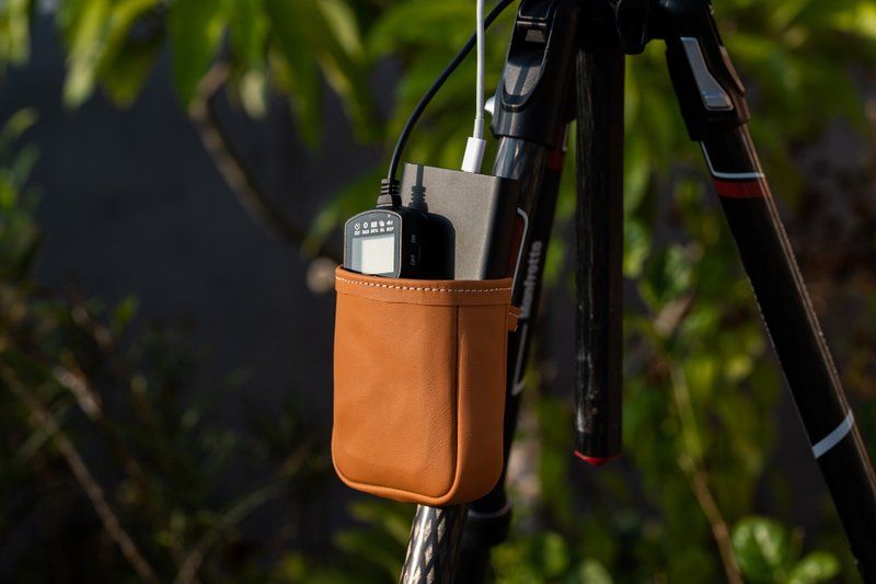 快门线放置收纳袋,脚架用,真皮 (行动电源放置收纳袋) - 其他 - 真皮 橘色