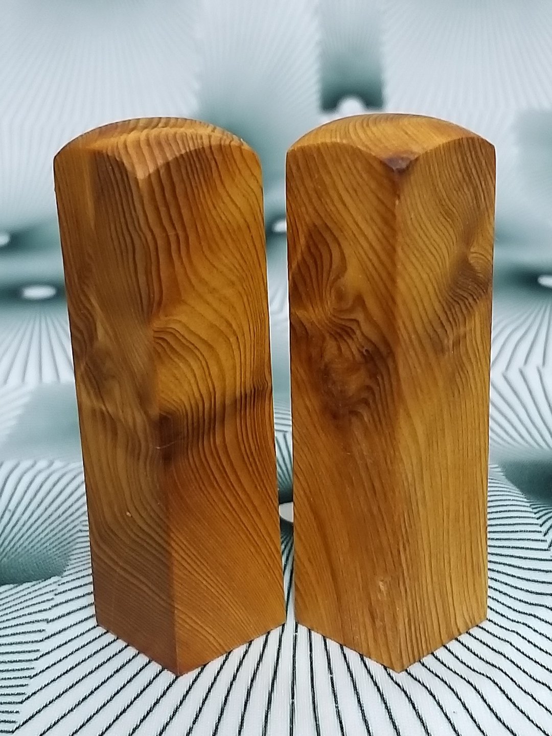 台湾桧木6分闪光印章 1对 7*1.8cm正方 500元~B8 - 印章/印台 - 木头 