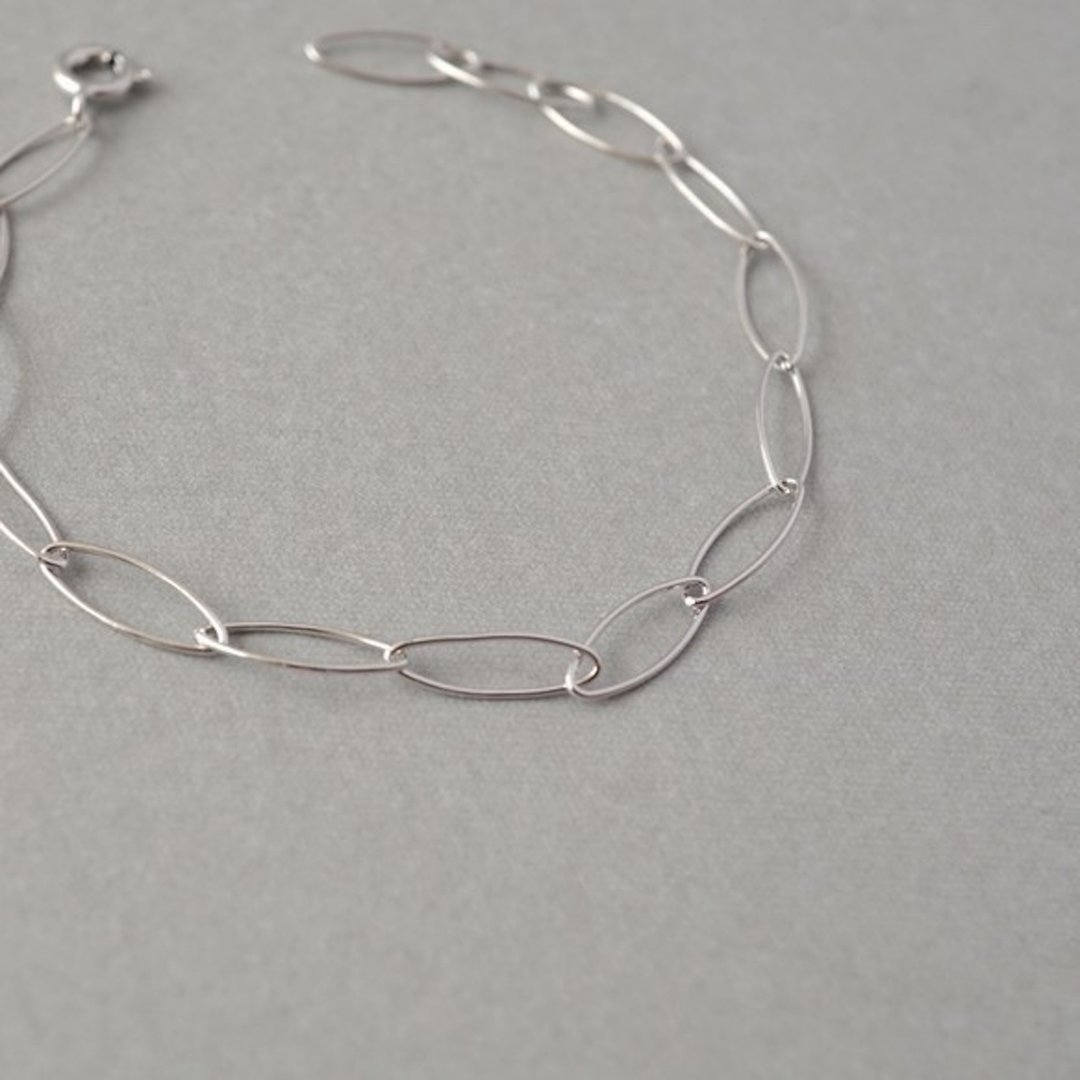 SV925 OVAL CHAIN BRACELET C(7W-B008~9) - 手链/手环 - 其他金属 多色