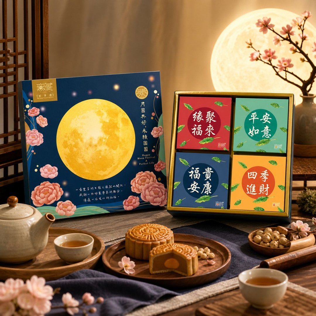 D6【无藏】中秋公益礼盒 - 团圆四季 - 综合茶包 + 茶食礼盒组 - 零食/点心 - 新鲜食材 多色