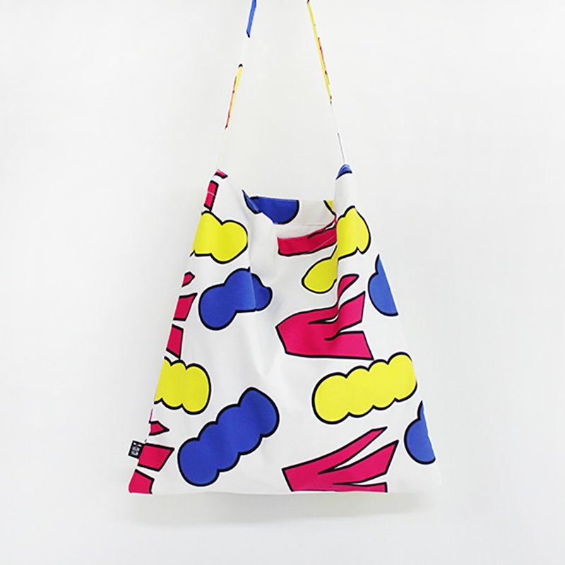 几何图形 侧背 帆布包 环保包  / sogon sogon - 侧背包/斜挎包 - 棉．麻 白色