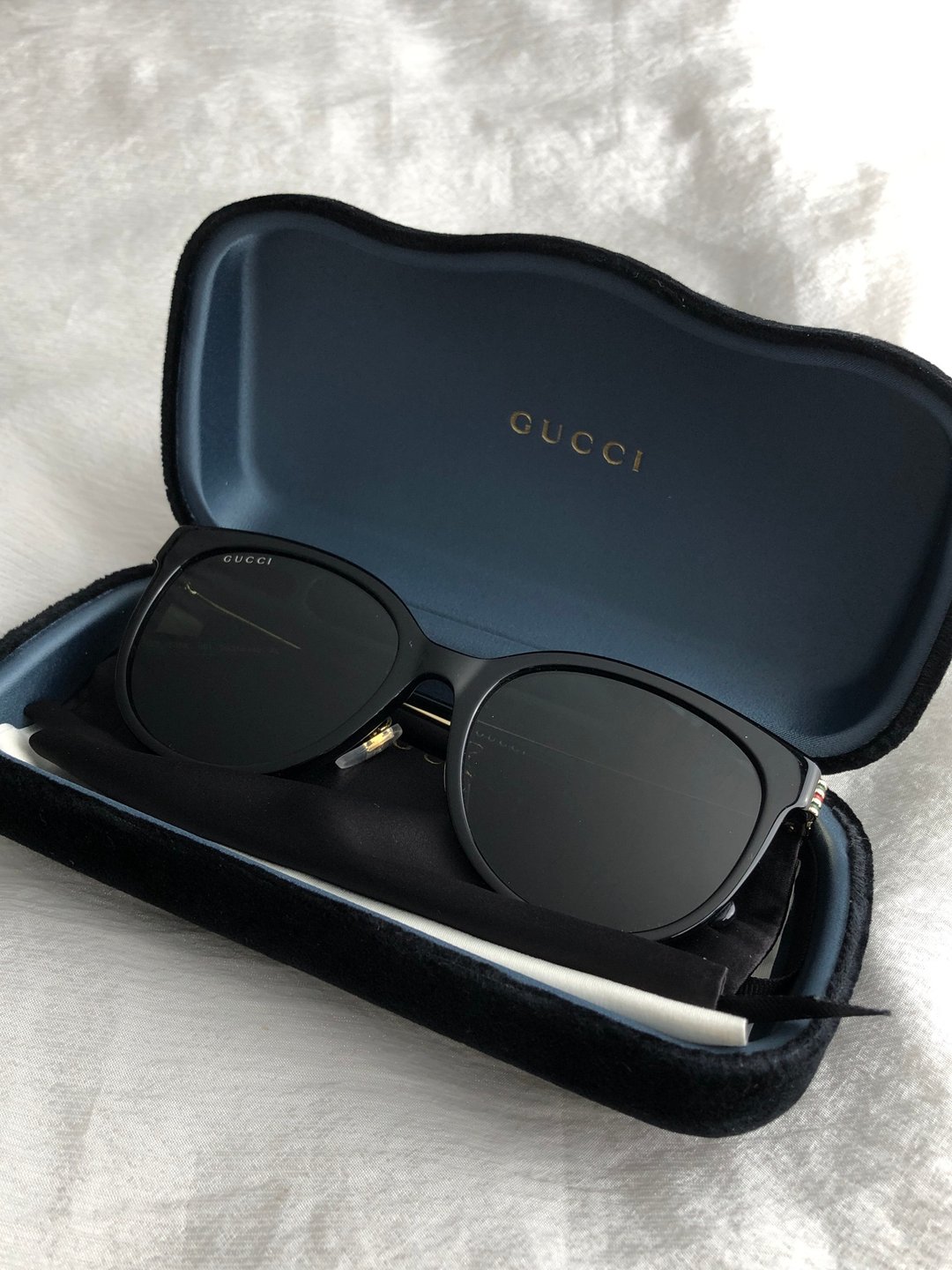【日本直送 名牌中古包】GUCCI 古驰 经典雪莉标志 太阳眼镜 黑色 椭圆镜框 GG Logo GG1883SK vintage d3gda7 - 墨镜 - 其他材质 黑色