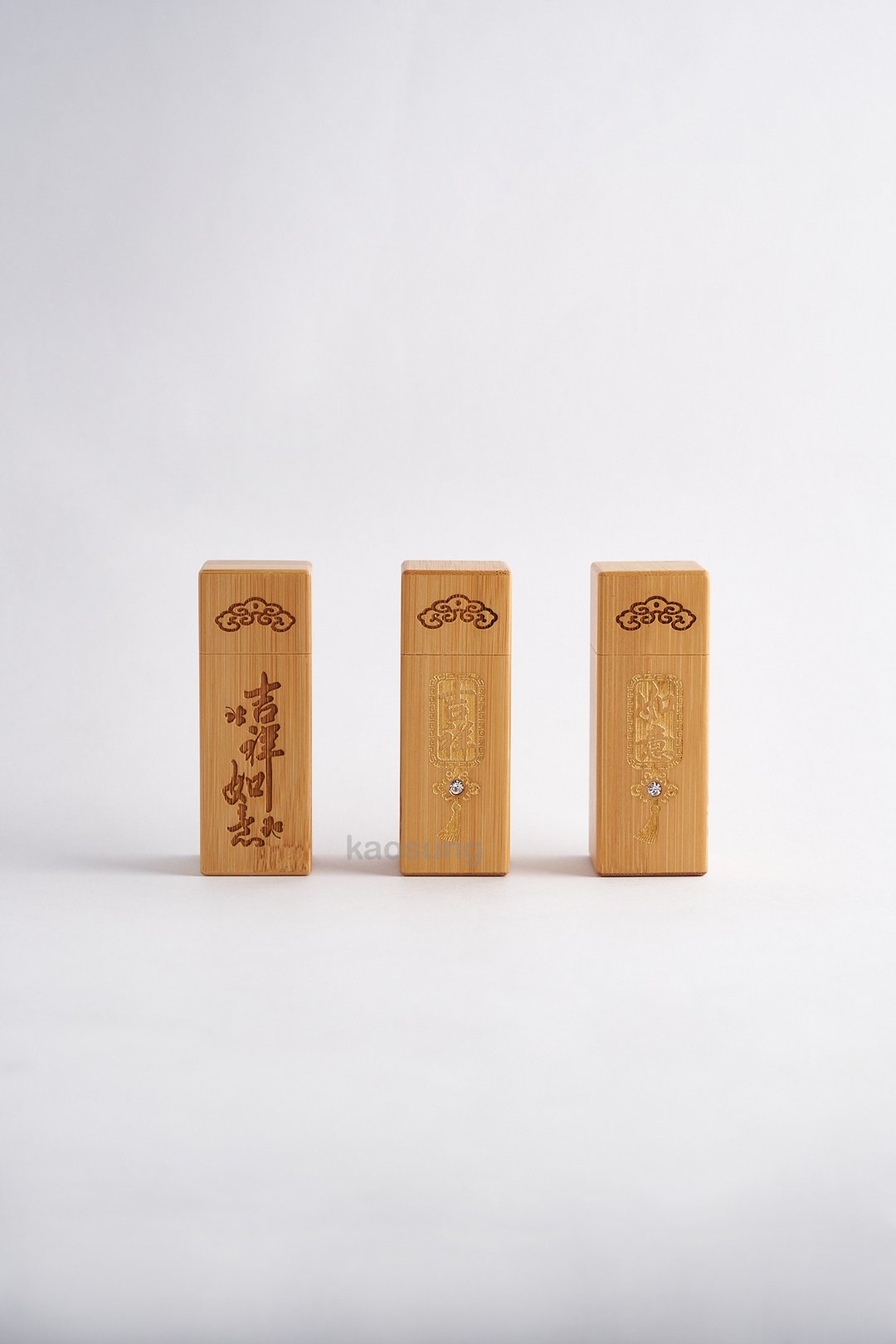 孟宗竹外壳 六分方型 - 印章/印台 - 竹 金色