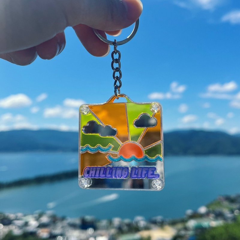SSR :: 海嗨季-Chilling life| 压克力吊饰 钥匙圈 原创设计 - 钥匙链/钥匙包 - 压克力 银色