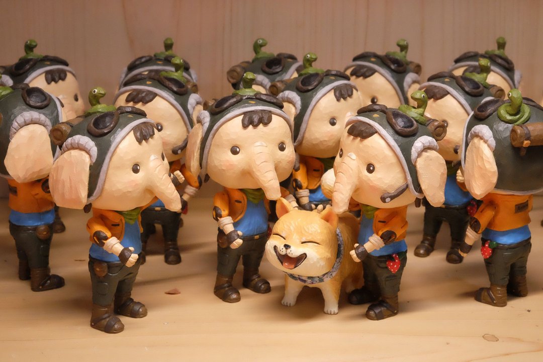 小象飞行员 - 安托尼  (想作室原型设计作品) - 玩偶/公仔 - 树脂 卡其色