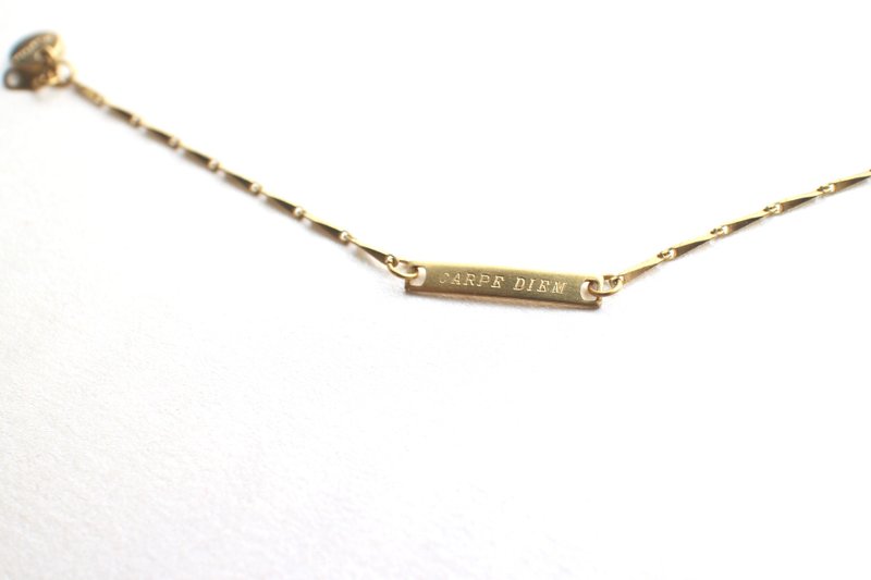 单纯-刻字黄铜手链 - 手链/手环 - 铜/黄铜 金色