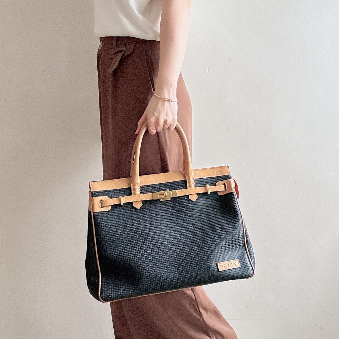 中古美品 Bally 柏林包  Birkin Bag - 手提包/手提袋 - 真皮 黑色