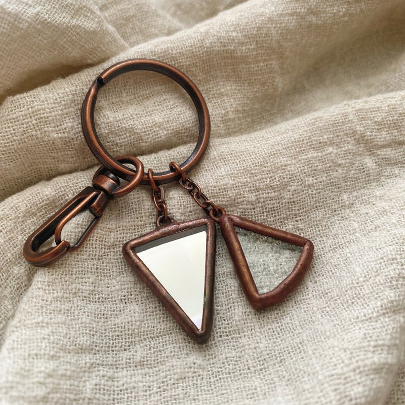 镜子+银霞 l 镶嵌玻璃钥匙圈 - 钥匙链/钥匙包 - 玻璃 透明