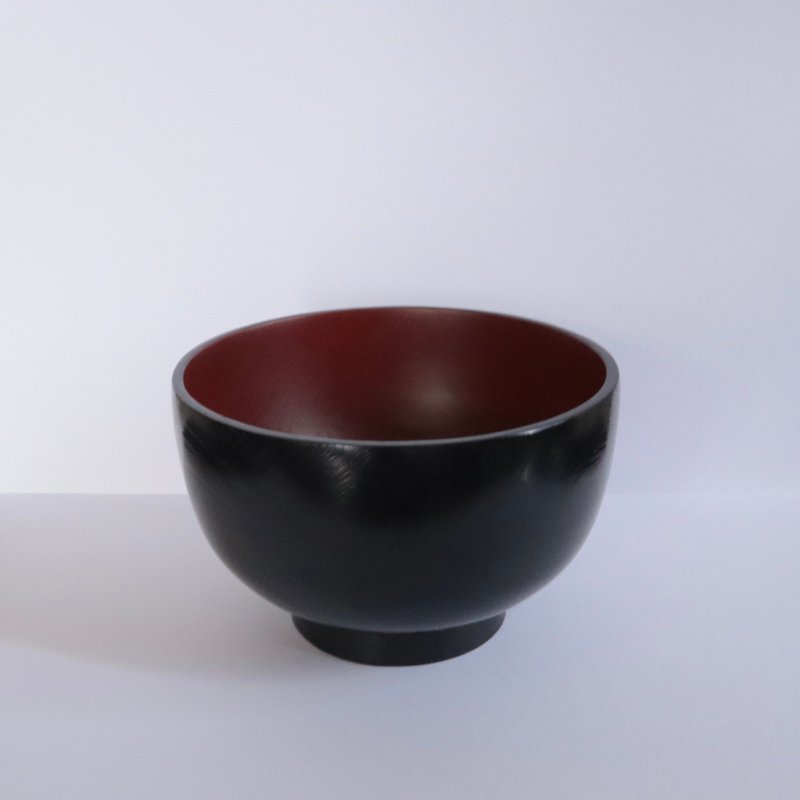 漆椀 外松烟内弁柄 刷毛目涂椀 手工木制漆椀 黑与红 - 碗 - 木头 