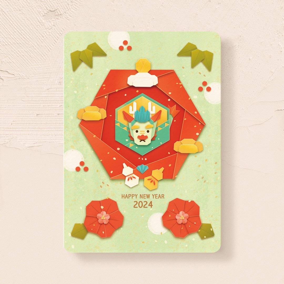 postcard-2024年贺状 - 卡片/明信片 - 纸 多色