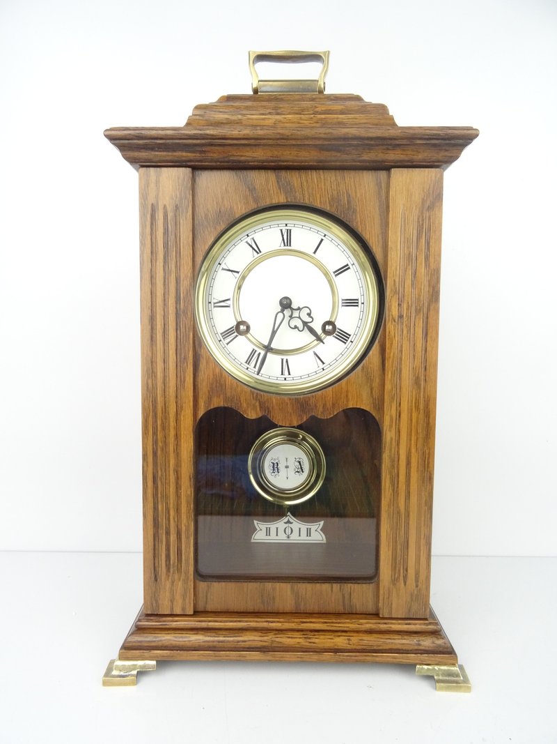 复古古董德国壁炉时钟 HERMLE 摆饰 八日链 - 时钟/闹钟 - 木头 咖啡色