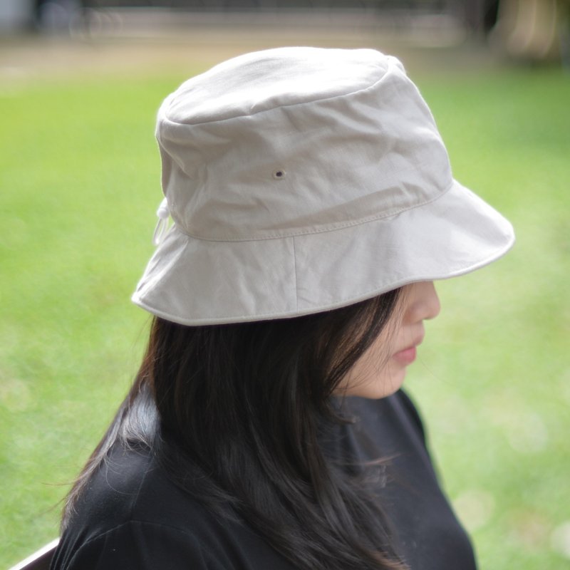 Foldable porkpie hat Color Cream - 帽子 - 棉．麻 卡其色