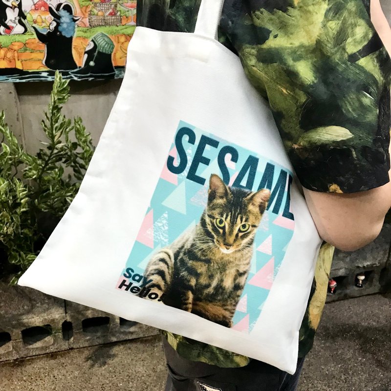 定制化 | 杂志风格 环保购物袋 可装A4 直式/横式 - 手提包/手提袋 - 聚酯纤维 白色