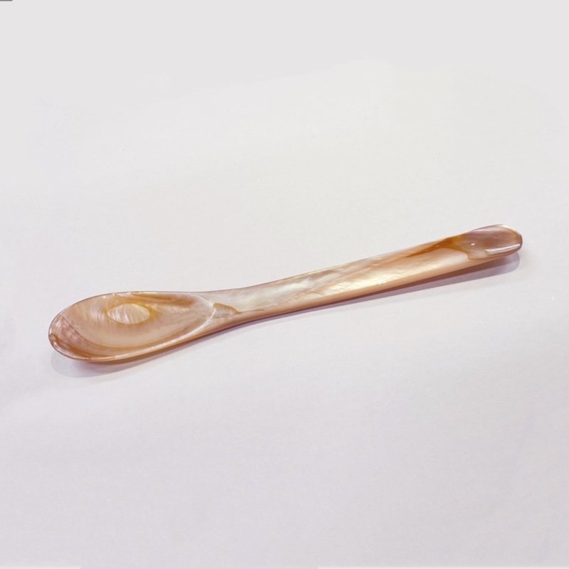 珍珠母贝 粉色蛋糕汤匙/来自澳洲的天然贝壳 - 餐刀/叉/匙组合 - 贝壳 粉红色