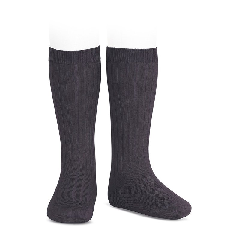 Condor 经典及膝袜-257碳灰(儿童/成人) - 袜子 - 棉．麻 银色