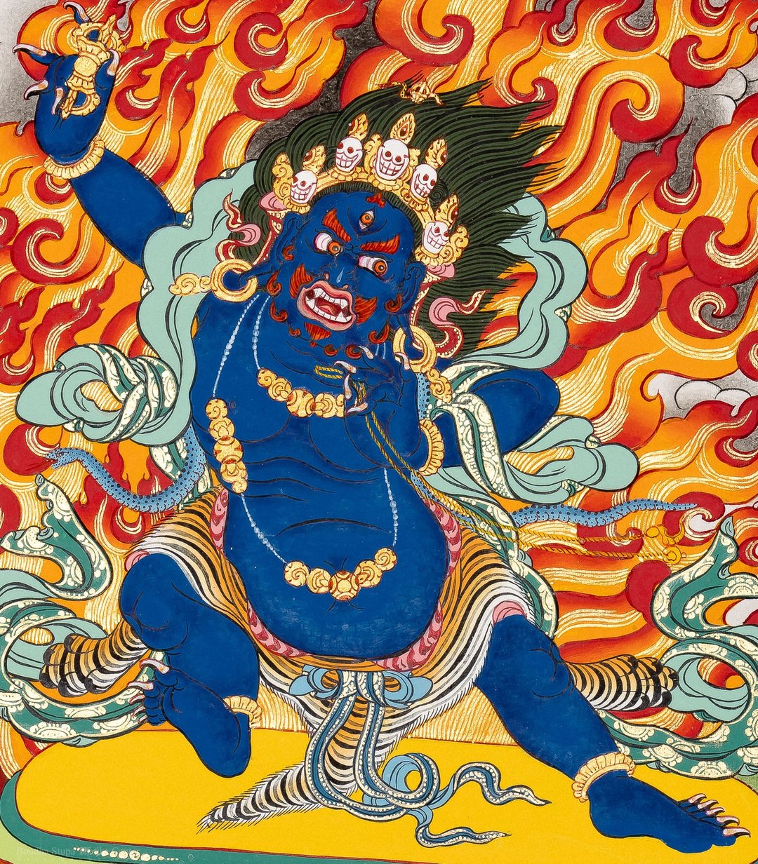 原创手绘金刚手菩萨唐卡 | 愤怒护法神 - 摆饰 - 其他材质 多色