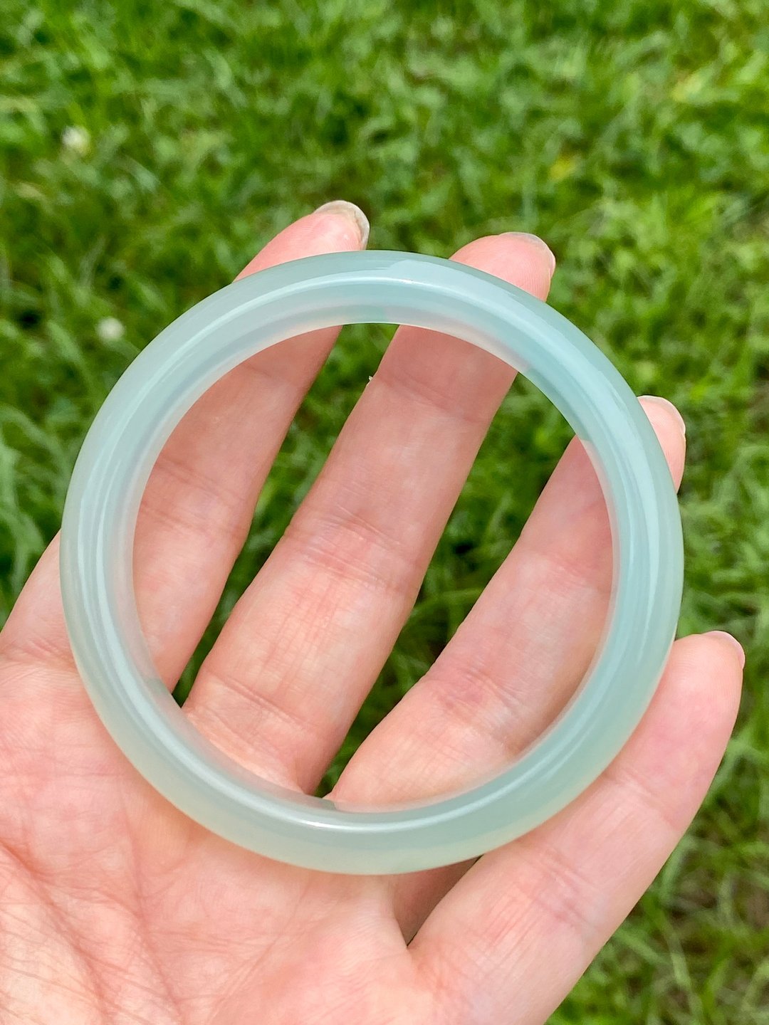 高冰天青色玛瑙手镯56.5 - 手链/手环 - 水晶 绿色