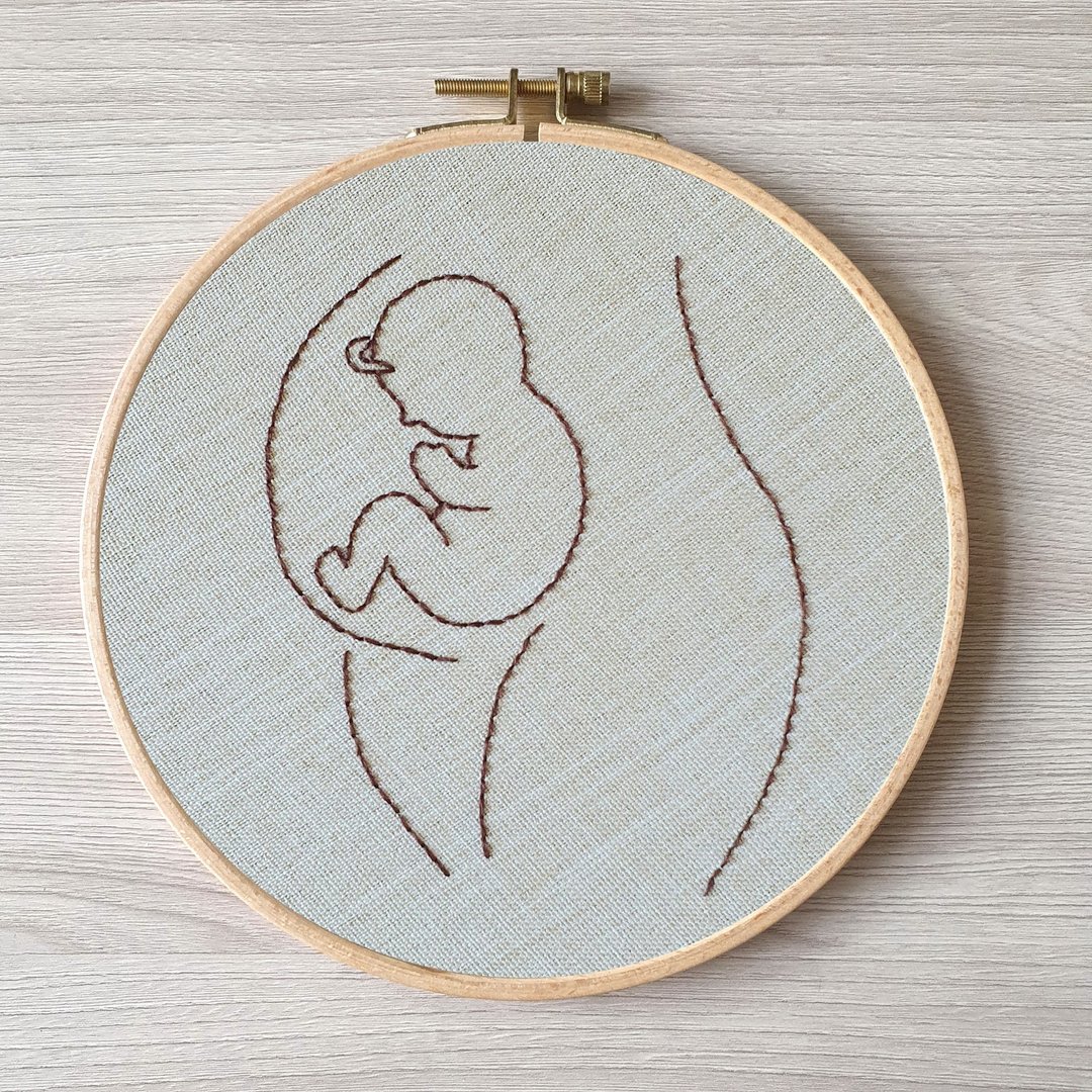 刺繡 蝴蝶 hand embroidery DIY, Pregnancy pattern pdf, metric for boy - 其他数码设计 - 绣线 灰色
