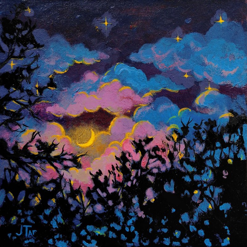 原创绘画星星夜空新月光墙装饰艺术 - 墙贴/壁贴 - 其他材质 多色