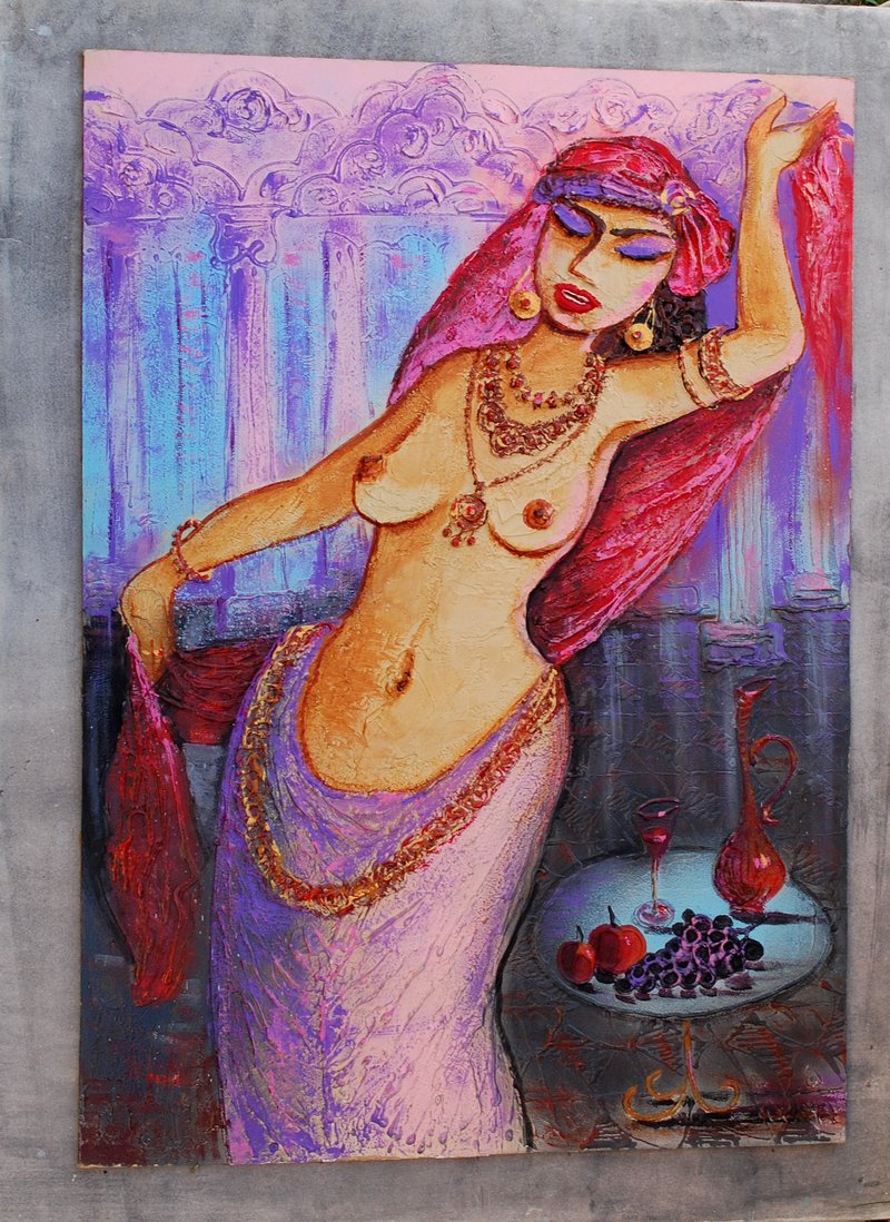 艺术墙 抽象主义 裸体女人 丙烯画 明亮的图片 情色艺术 后宫 东 - 墙贴/壁贴 - 压克力 多色