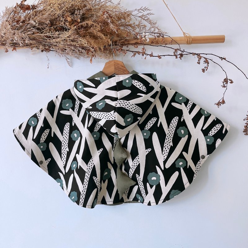 岛森家 / 恐龙斗篷  / 恐龙的黑魔法防御术 - 童装外套 - 棉．麻 黑色