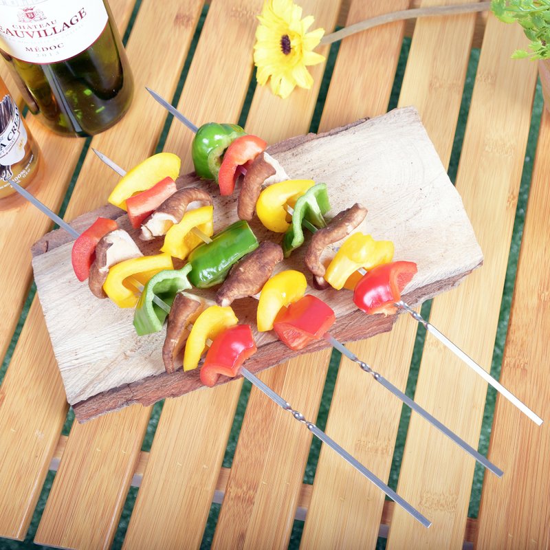 304食品级不锈钢防烫烤肉叉20支入(附收纳袋)交换礼物 - 餐刀/叉/匙组合 - 不锈钢 银色