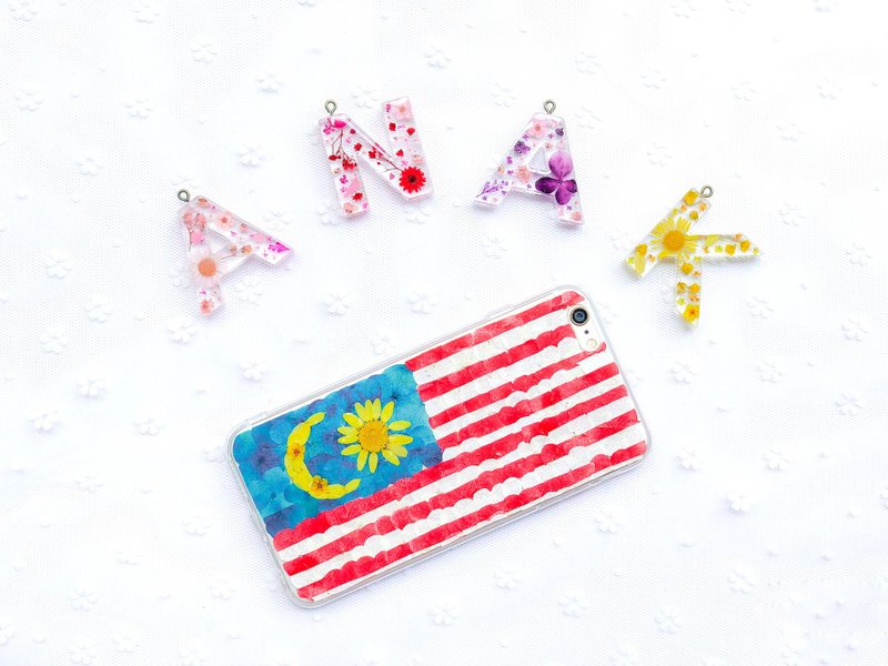 我愛馬來西亞 乾花手機殼 Anak Malaysia  Malaysian Flag Phone Cover - 手机壳/手机套 - 植物．花 红色