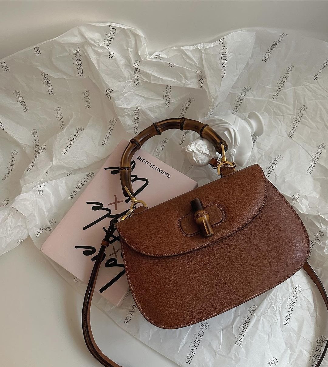 中古包 Gucci古驰 竹节包 - 手提包/手提袋 - 真皮 咖啡色