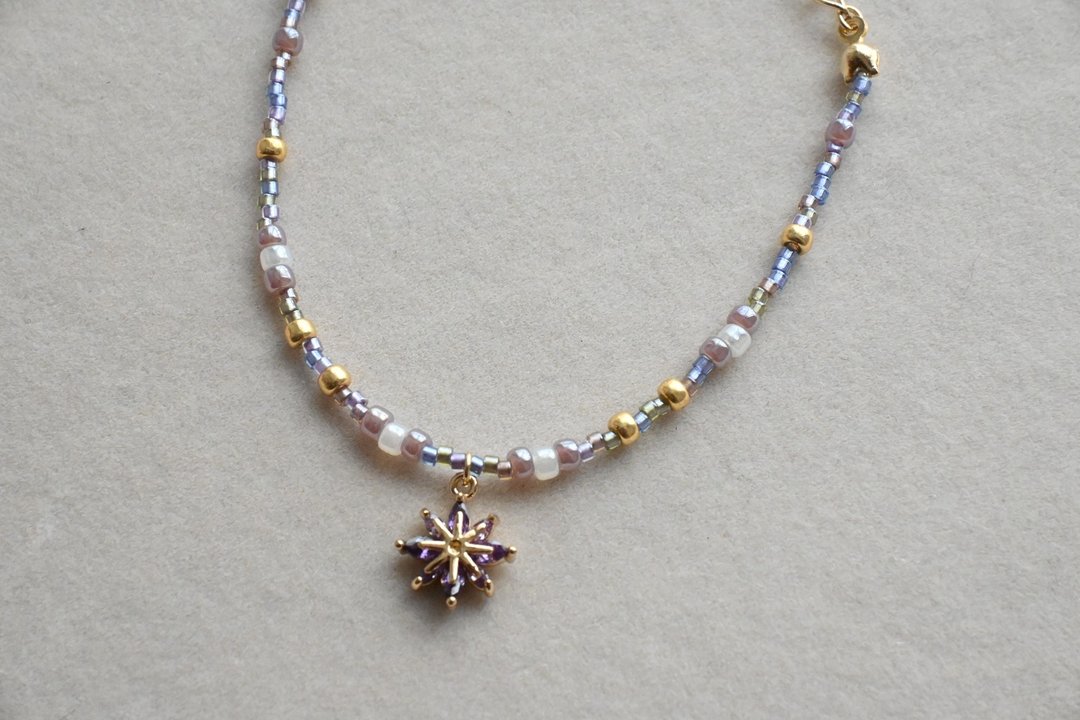purple snowflakes thin bracelet • 紫色雪花幼手链 - 手链/手环 - 其他材质 紫色