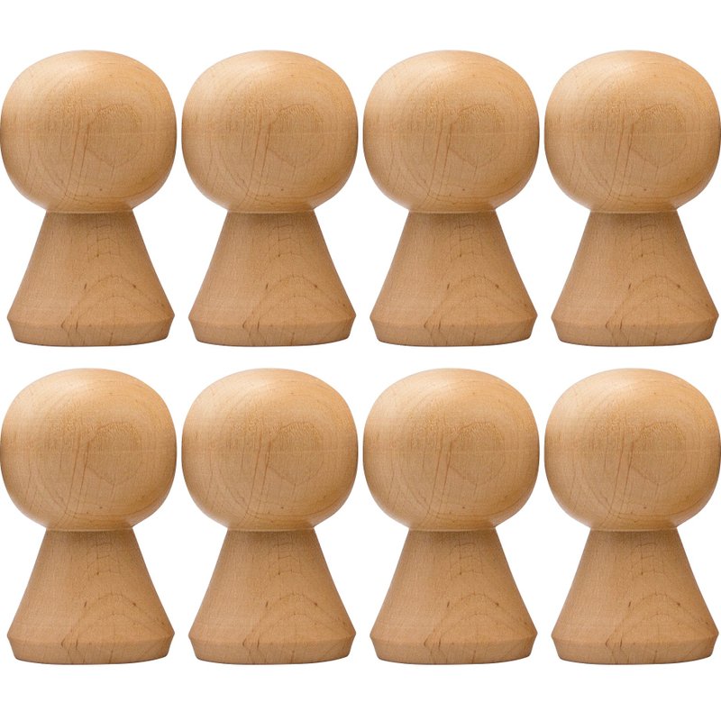 Wooden Peg People Unfinished 2.4'' 8 pcs - DIY Wooden Pegs Female - 玩具/玩偶 - 木头 