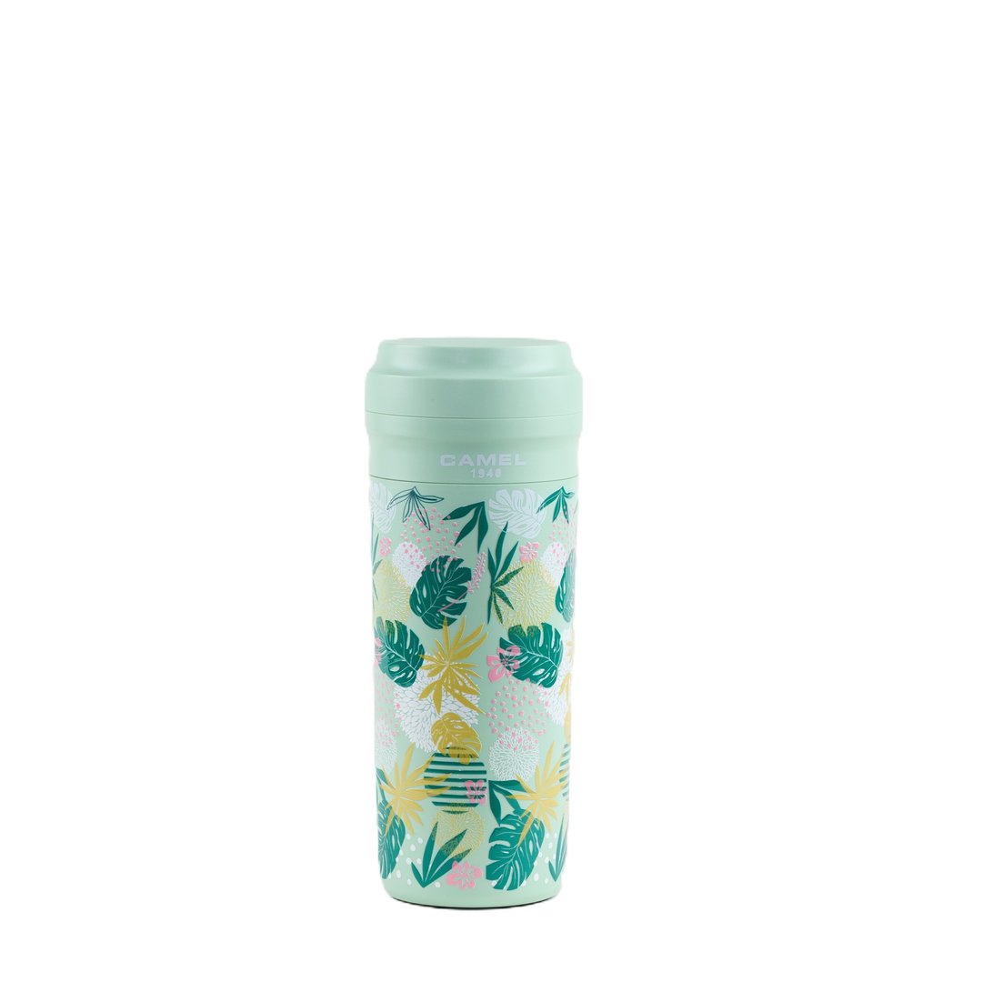 骆驼牌 350ml 玻璃胆真空保温杯胶壳胶盖 - 花卉系列 (蒲公英 DL) - 保温瓶/保温杯 - 其他材质 绿色