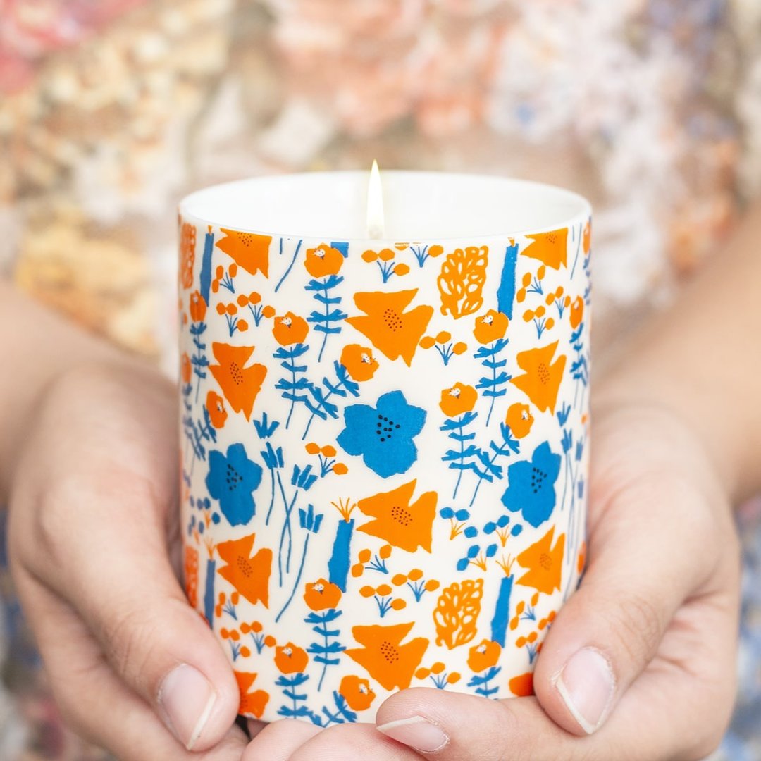 Garden Scented Soy Candle - 蜡烛/烛台 - 环保材料 橘色