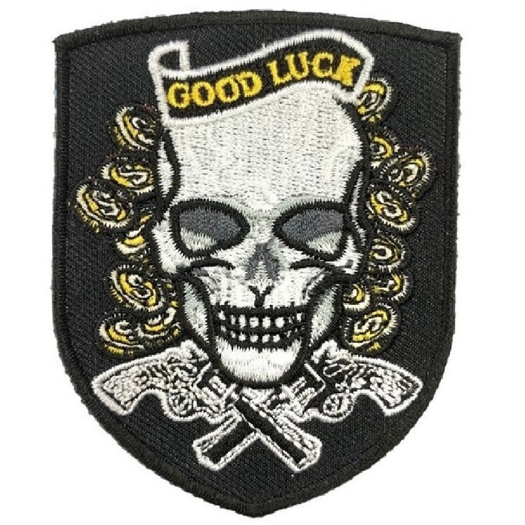 骷髅 Good Luck GANG 刺绣徽章 PATCH 胸章 美式 帮派嘻哈饶舌 - 徽章/别针 - 绣线 多色