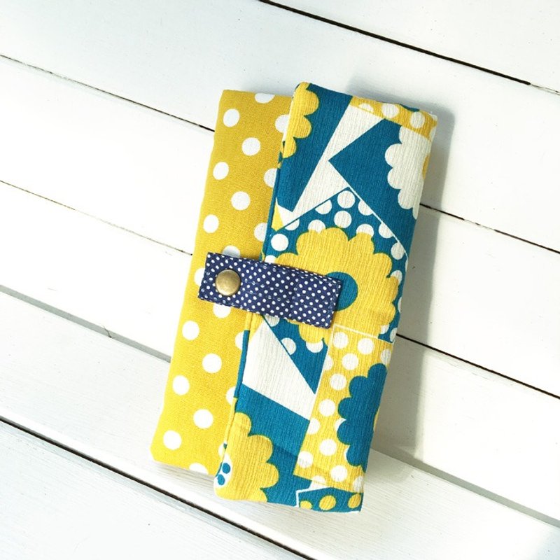 多功能长夹 (风和日丽-黄) 日布 接单生产* - 手拿包 - 棉．麻 黄色