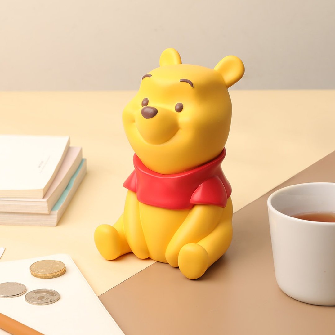 迪士尼小熊维尼造型存钱筒-正版Disney Winnie the Pooh玩具公仔 - 储蓄罐 - 塑料 多色