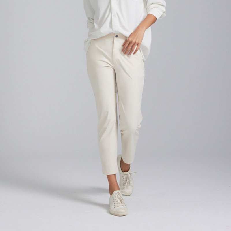 高弹性九分西装裤-白 - 女装长裤 - 其他材质 白色